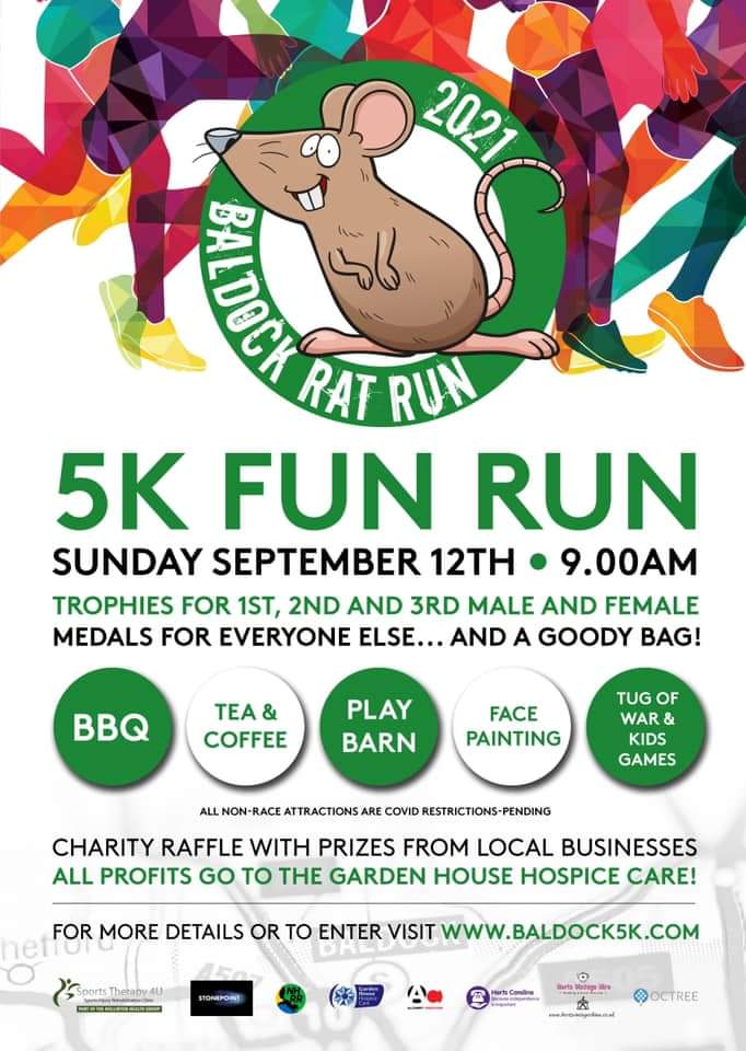 Countdown to the 5k Baldock Rat Run in honour of our muchloved colleague